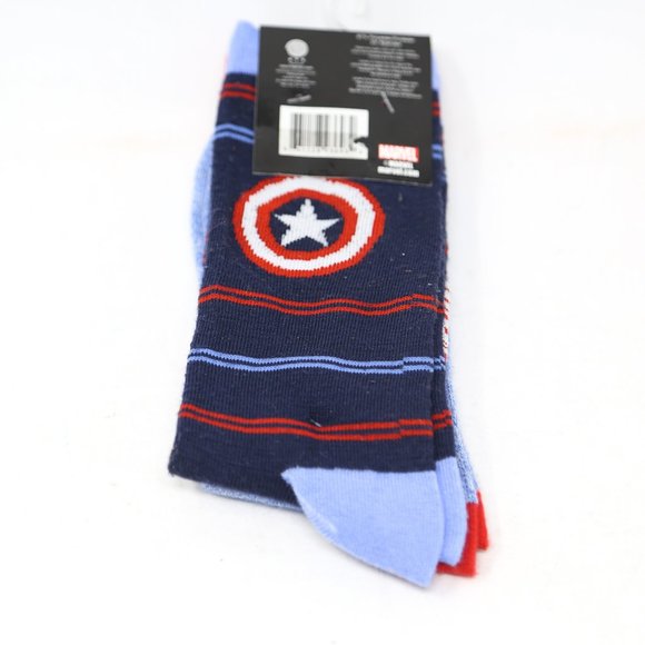 HYP Marvel Captain America Crew Socks Blue 2-Pack - Picture 2 of 4